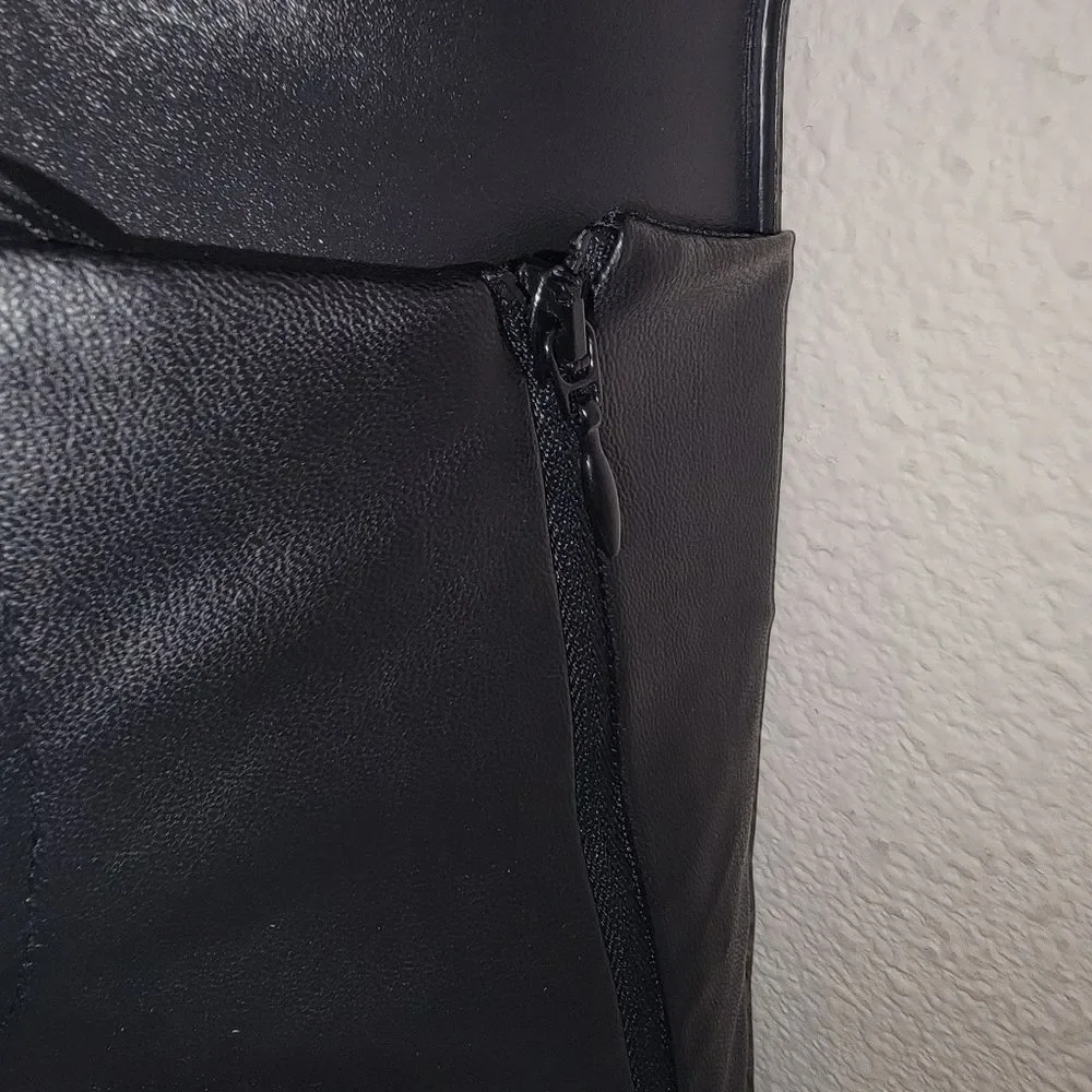 Zara Nwt Faux Leather Black Corset Top Size Small